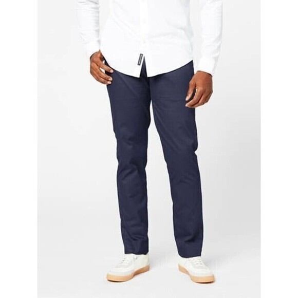 Dockers Men's Khaki  Pants Athletic Fit Straight Leg Stretch Cotton Navy 36x34 - Picture 1 of 6